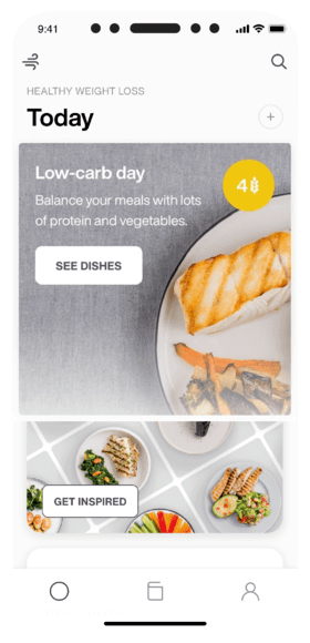 Sustainable tailored eating plans  in a phone